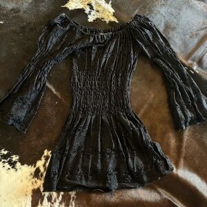 Cowgirl tuff co black lace top